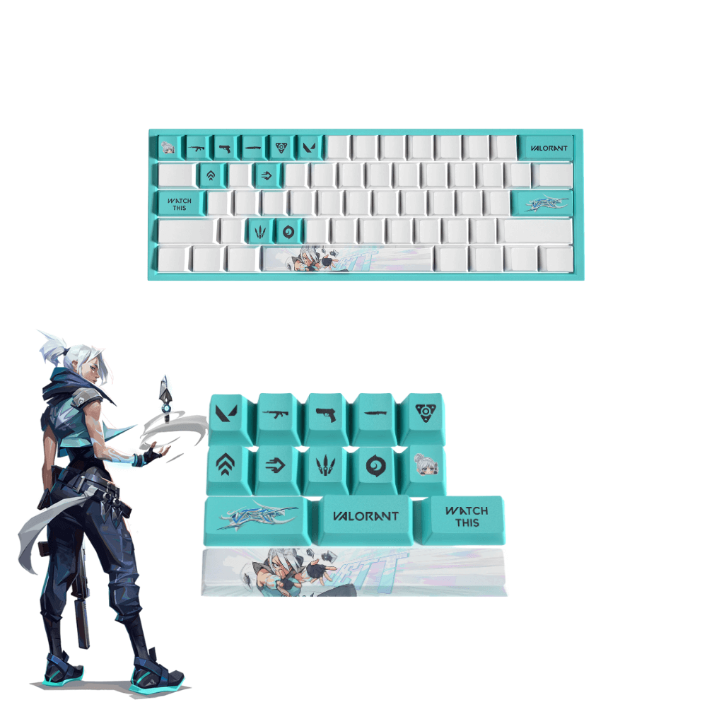 Valorant JETT PBT Keycaps Set |14 Keys, OEM Profile, Dye Sub Design