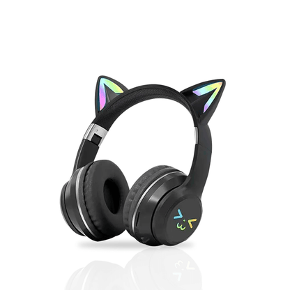 NekoGlow Wireless Bluetooth Headphones | RGB Cat Ear & Cute Design