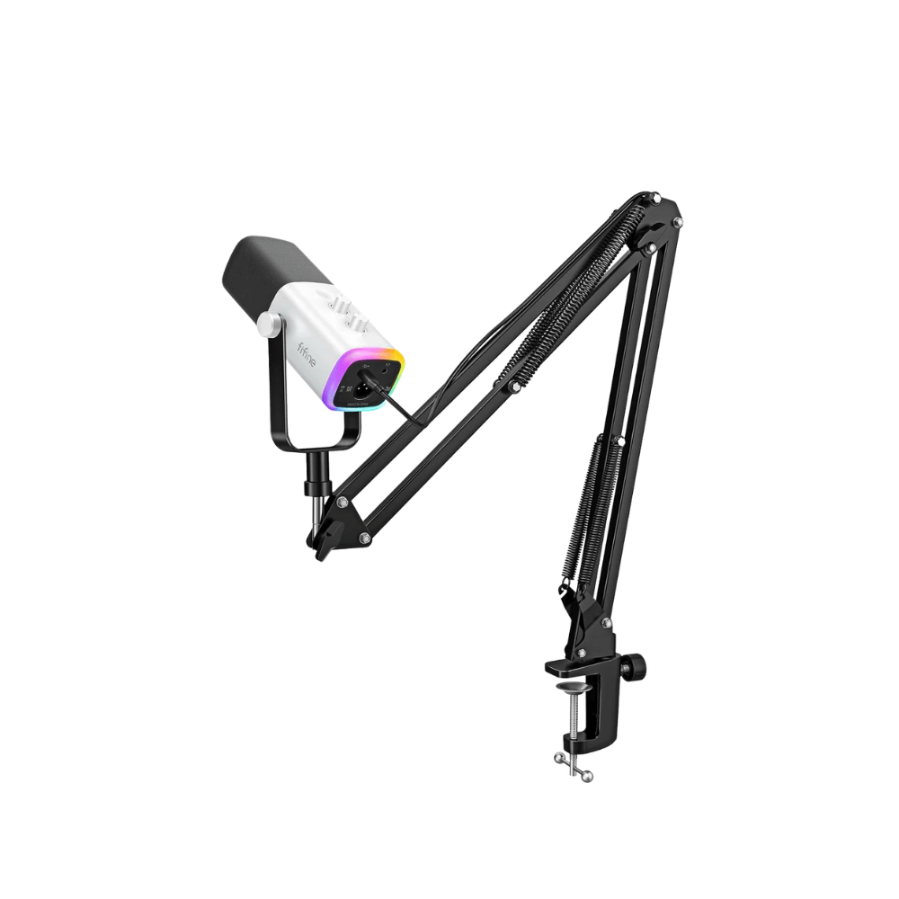 FIFINE AM8T Gaming Mic Kit |USB/XLR, RGB, Boom Arm, Mute Control