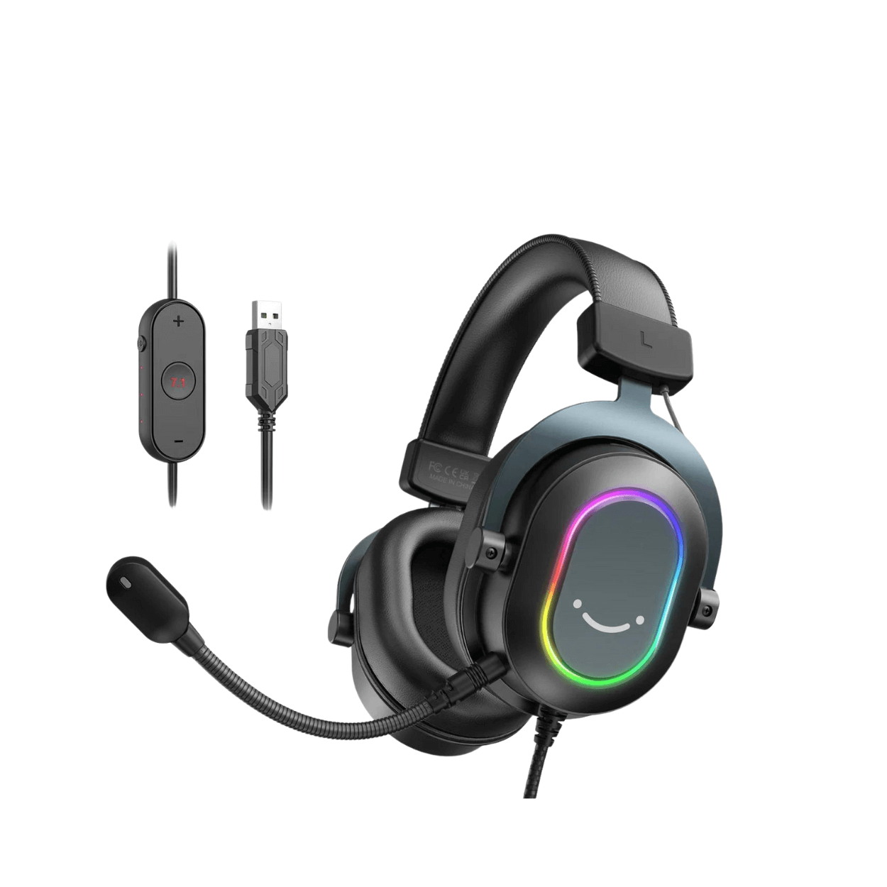 Fifine Dynamic RGB Gaming Headset |7.1 Surround, Over-Ear, 3 EQ Modes