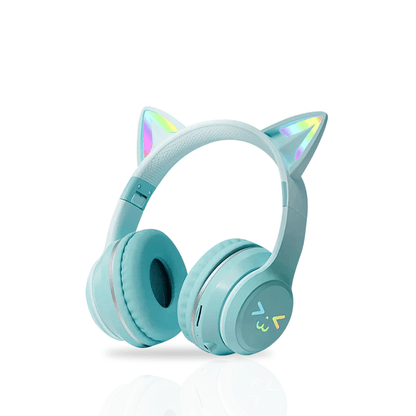 NekoGlow Wireless Bluetooth Headphones | RGB Cat Ear & Cute Design