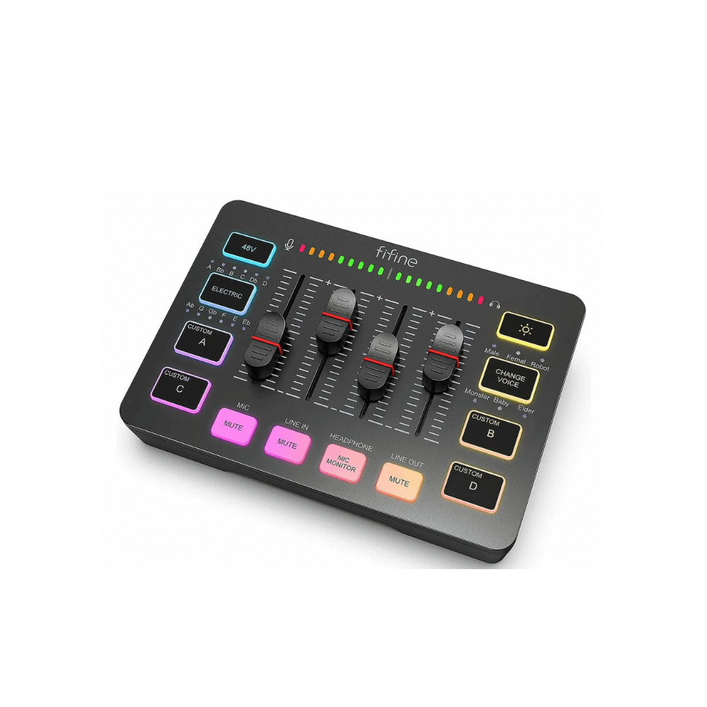 FIFINE Ampligame KS5 Pro Streaming Kit | RGB Audio Mixer & Dynamic Gaming Mic