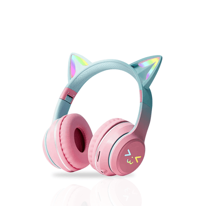 NekoGlow Wireless Bluetooth Headphones | RGB Cat Ear & Cute Design