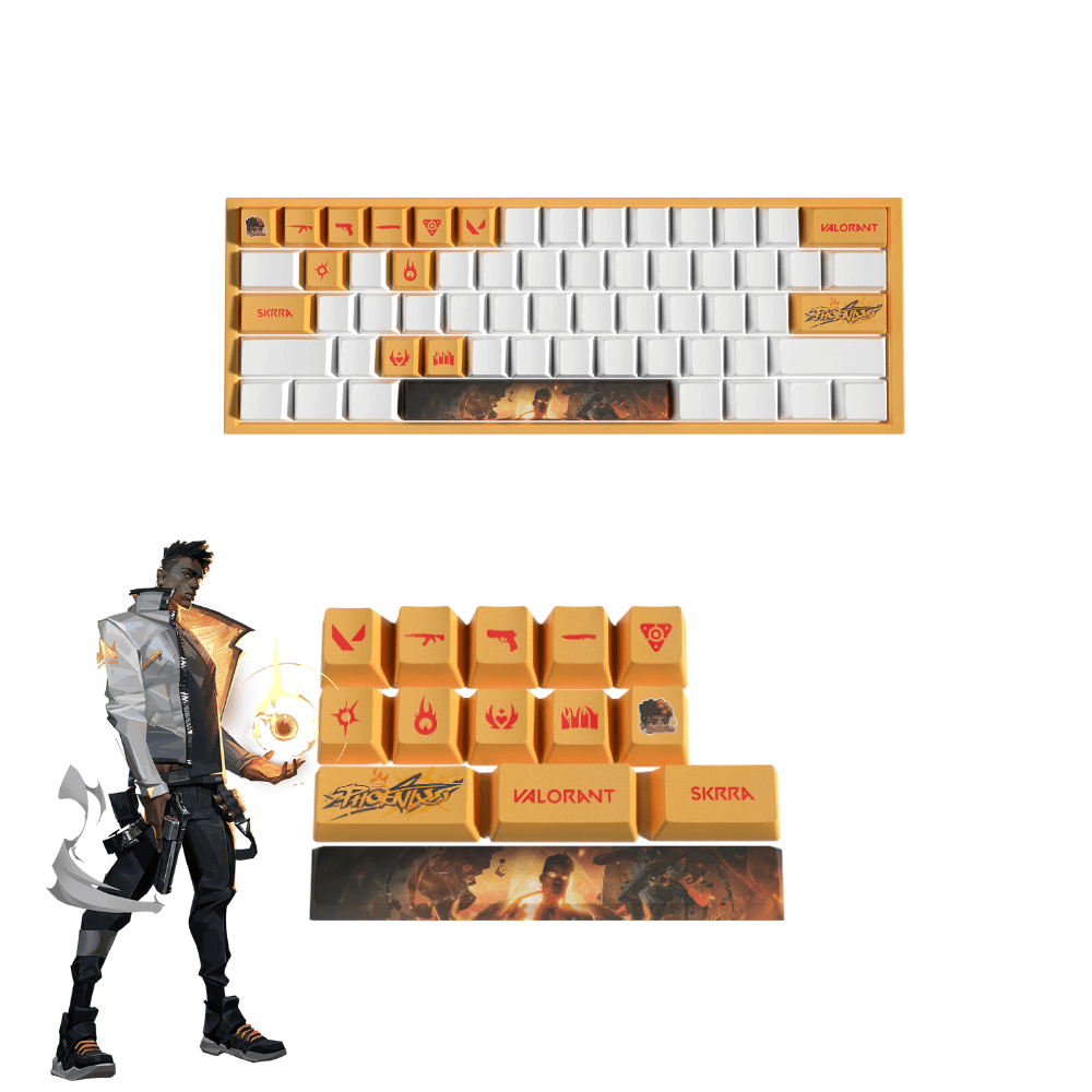 Valorant PHOENIX PBT Keycaps Set |14 Keys, OEM Profile, Dye Sub Design