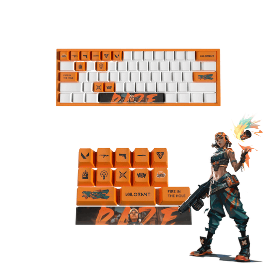 Valorant RAZE PBT Keycaps Set |14 Keys, OEM Profile, Dye Sub Design