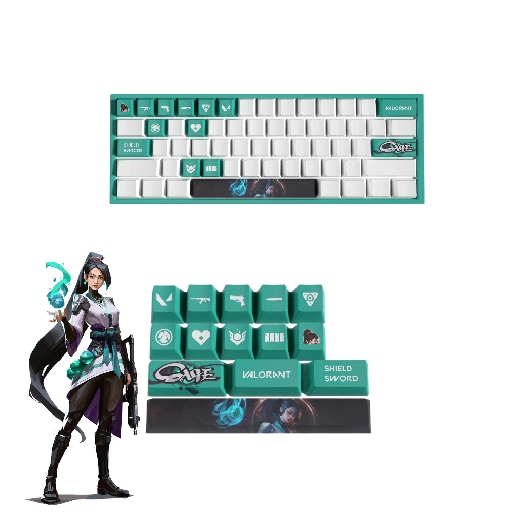 Valorant PBT Keycaps Set |14 Keys, OEM Profile, Dye Sub Design