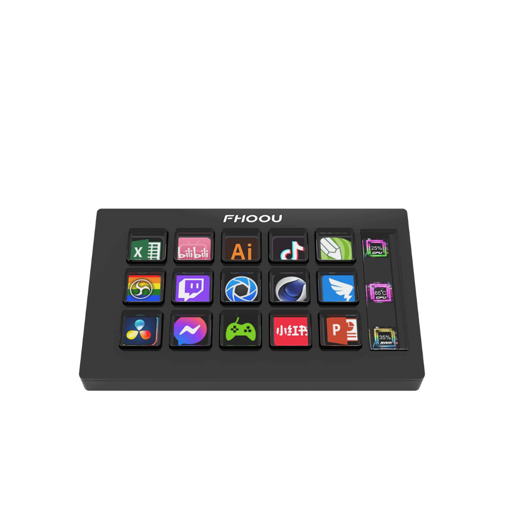 StreamDeck 15-Key Controller | LCD Buttons for Win/Mac