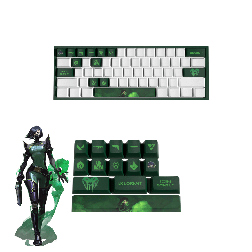 Valorant PBT Keycaps Set |14 Keys, OEM Profile, Dye Sub Design