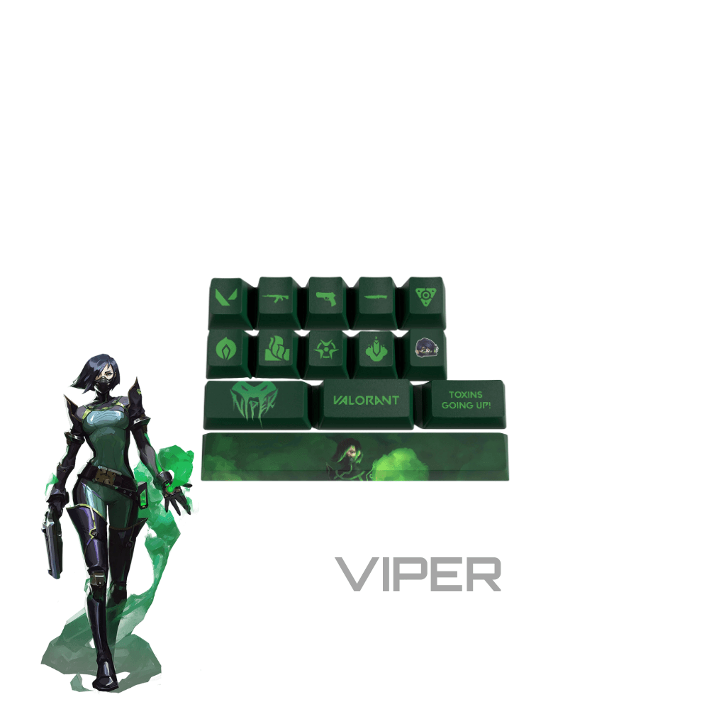 Valorant PBT Keycaps Set |14 Keys, OEM Profile, Dye Sub Design