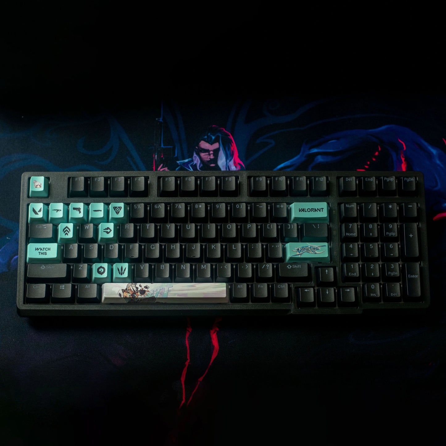 Valorant PHOENIX PBT Keycaps Set |14 Keys, OEM Profile, Dye Sub Design