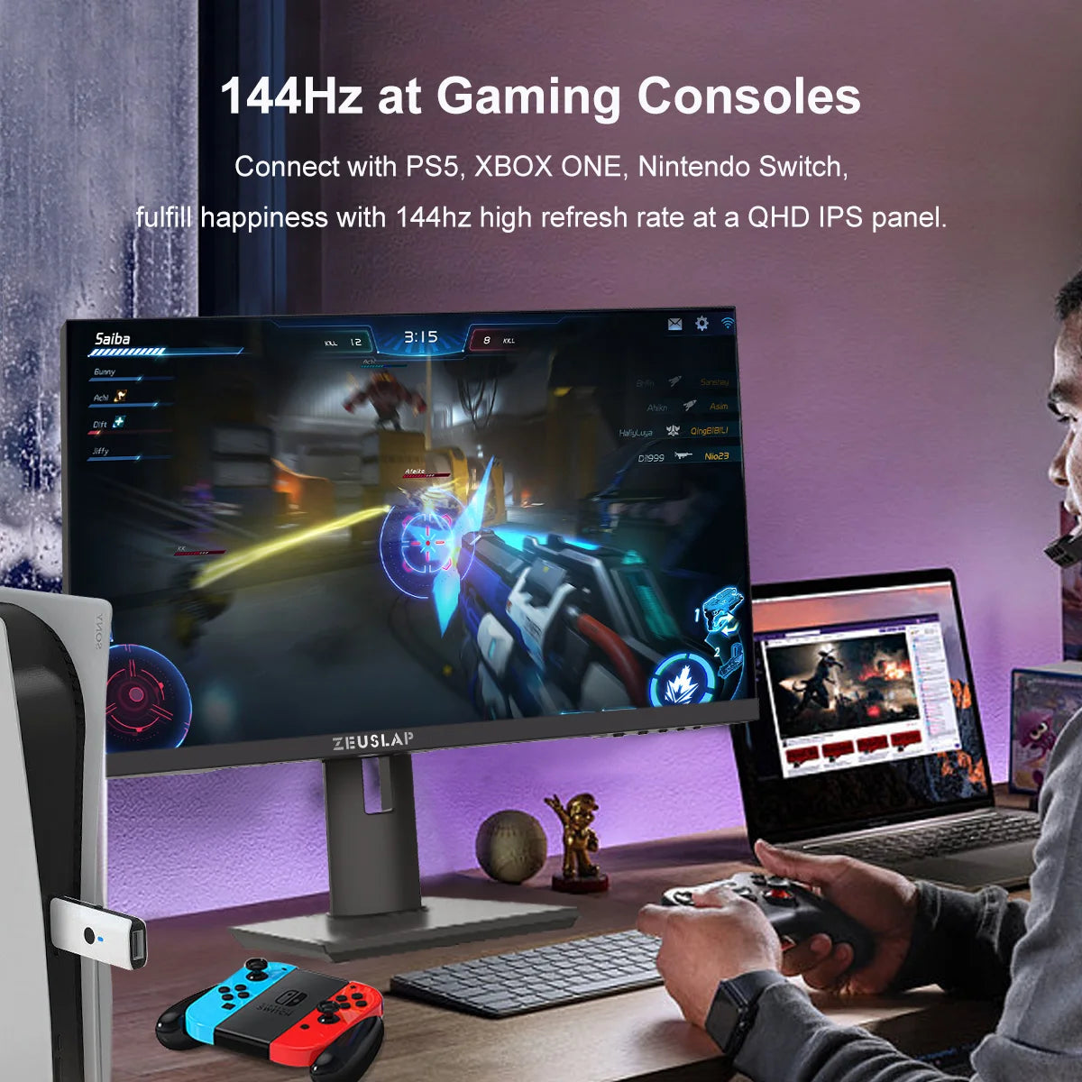 Zeuslap, VisualExperience, UltraThinBezel, SmoothGaming, SlimDesign, QHDDisplay, MonitorMagic, MonitorLove, ImmersiveGaming, HighRefreshRate, HighColorAccuracy, GamingMonitor, GamingCommunity, GamerLife, DesktopDisplay, DeskSetup, CrystalClear, 2KResolution, 27InchMonitor, 165HzRefreshRate, Zeuslap 27 Inch 2K 165Hz QHD Gaming IPS Monitor LED Smart TV System